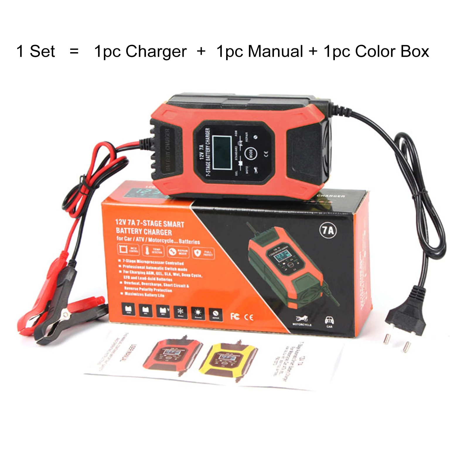 12V 7A 7 Stages Battery Charger Maintainer For Car Motorcycle Car Battery Charger Car Accessories Interior Woman 12V 7A 7 Stages Battery Charger Maintainer For Car Motorcycle Car Battery Charger Car Accessories Interior Woman
