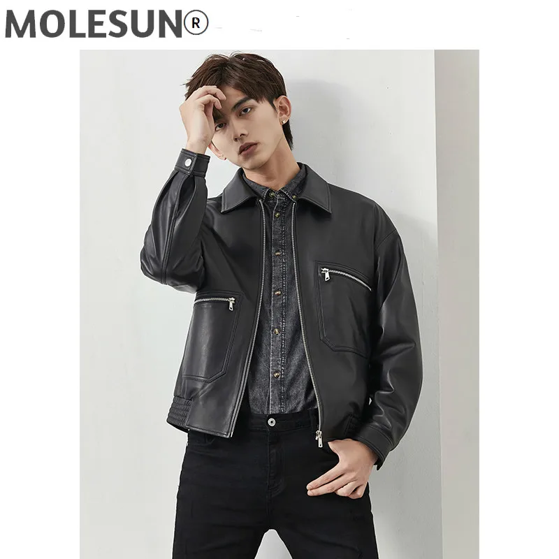 

AKOOSUN Men Clothng 2021 Genuine Leather Jacket Men's Autumn Coat Sheepskin Jacket Man Korean Mens Clothes Ropa De Hombre LXR549