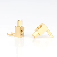 4 pcs hi end 24k gold plated repair parts right angle speaker cable spade plug hifi audio speaker cable connector plug