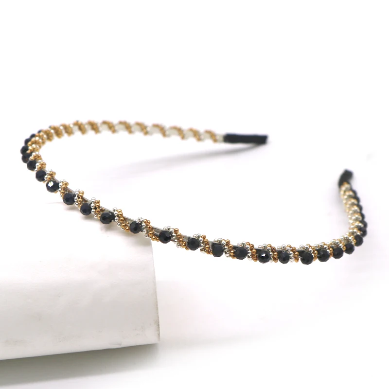 

Fashion Crystal Pearl Beaded Hair Band Hair Hoop Headwear Head Piece Headbands Headdress Hair Accessories for Women Ladies Girls
