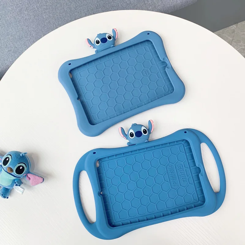 

Stitch Disney ipad Case Soft Silicone Cute Cartoon Children's Shock-proof Protective Apple Tablet Shell Stand For iPad Air 2 Pro