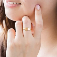 jujie stainless steel custom letter styles rings for women minimalist couple adjustable ring jewelry dropshippingwholesale