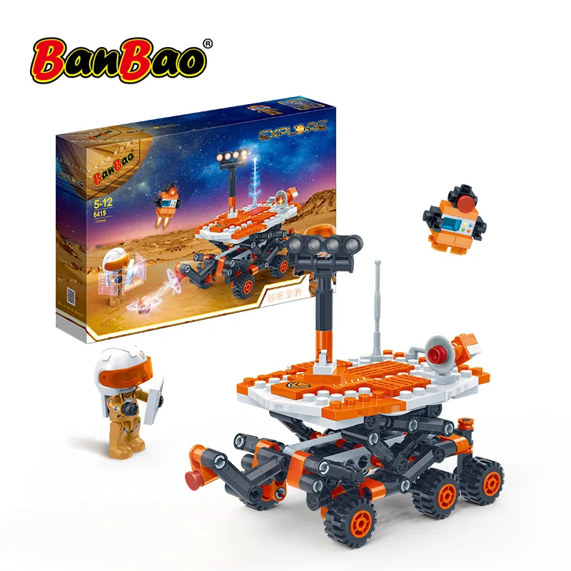 

BanBao Explore the world of Marse Models Buggy Astronauts Bricks Toy for Children Friend Gifs Building Blocks 6419