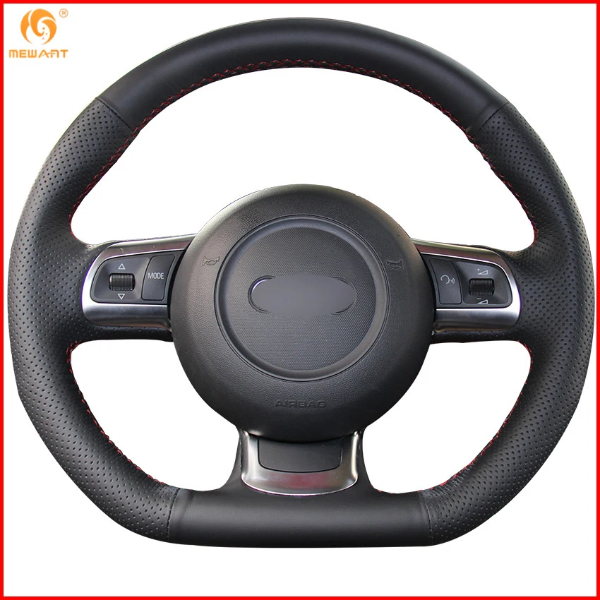 MEWANT черный чехол на руль из искусственной кожи для Audi TT 2008 2009 2010 2011 2012 2013