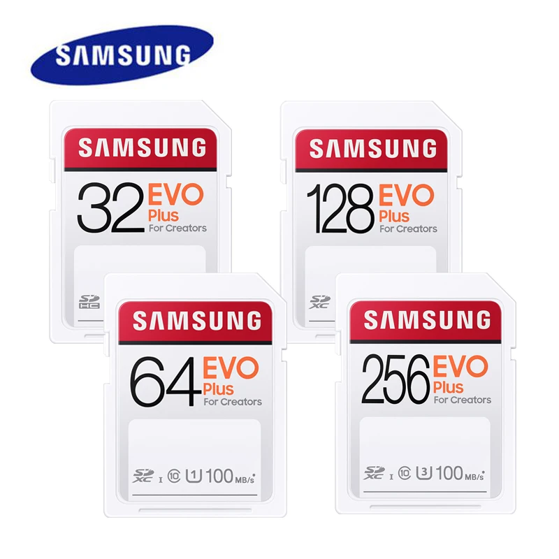 SAMSUNG EVO Plus полноразмерная sd карта 100 МБ/с./с памяти MicroSD 32 Гб 64 128 ГБ 256 C10 UHS I для