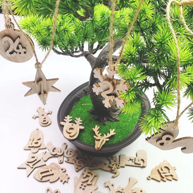 

Декоративные наклейки для новогодней елки, 1-24 дня