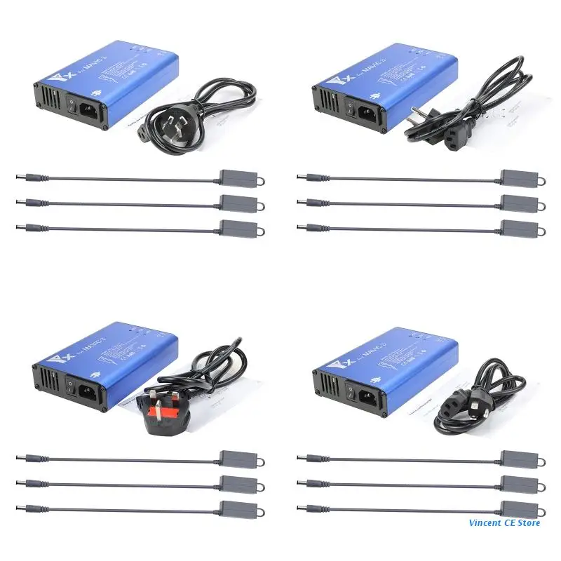 

K92F 3 in 1 Aluminum Alloy Battery Charger, Intelligent Rapid Charger Kit Charging Hub with Switch for dji Mavic 3 Drone