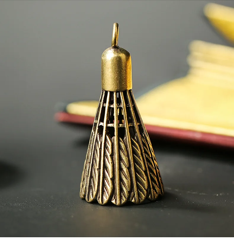 Латунный кулон в стиле ретро для бадминтона ручной работы миниатюрный подвесной