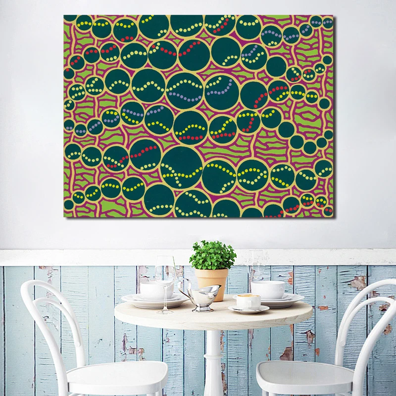 Kusamaer Yayoies художественный парусиновый постер со звездами картина маслом