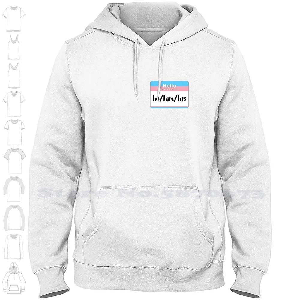 Толстовка Trans Pride Pronoun Nametag-He/His для мужчин и женщин Мужская толстовка Boy Guy Ftm |
