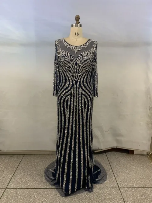 Серебряное новое длинное платье, vestido longo abiye gece elbisesi, официальное платье, украшенное бисером, abendkleider, новое платье - Цвет: same as pic