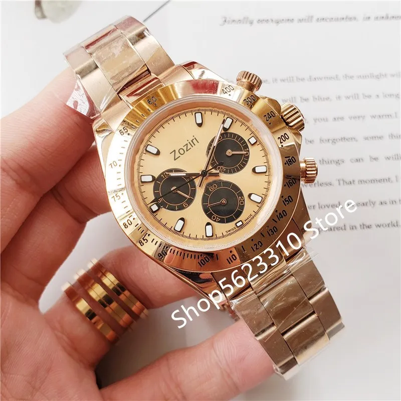 Классические мужские автоматические механические наручные часы с хронографом