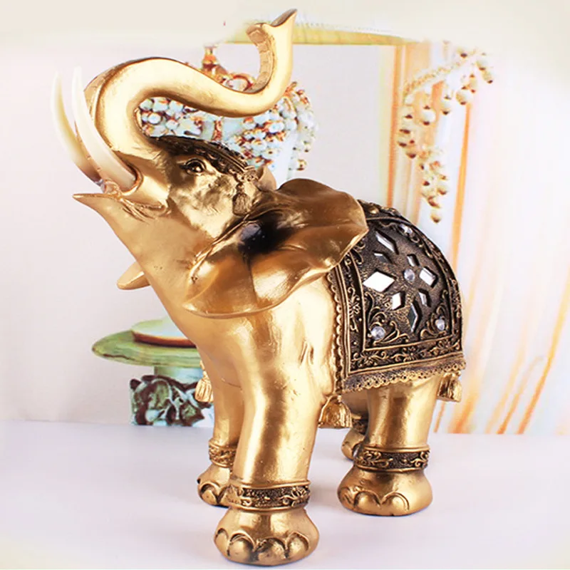 

HOME DECORATION ORNAMENTS WEDDING GIFTS ELEPHANT ANIMAL CRAFTS RESIN LUCKY