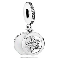 100 925 sterling silver charm white enamel star pendant fit pandora women bracelet necklace diy jewelry