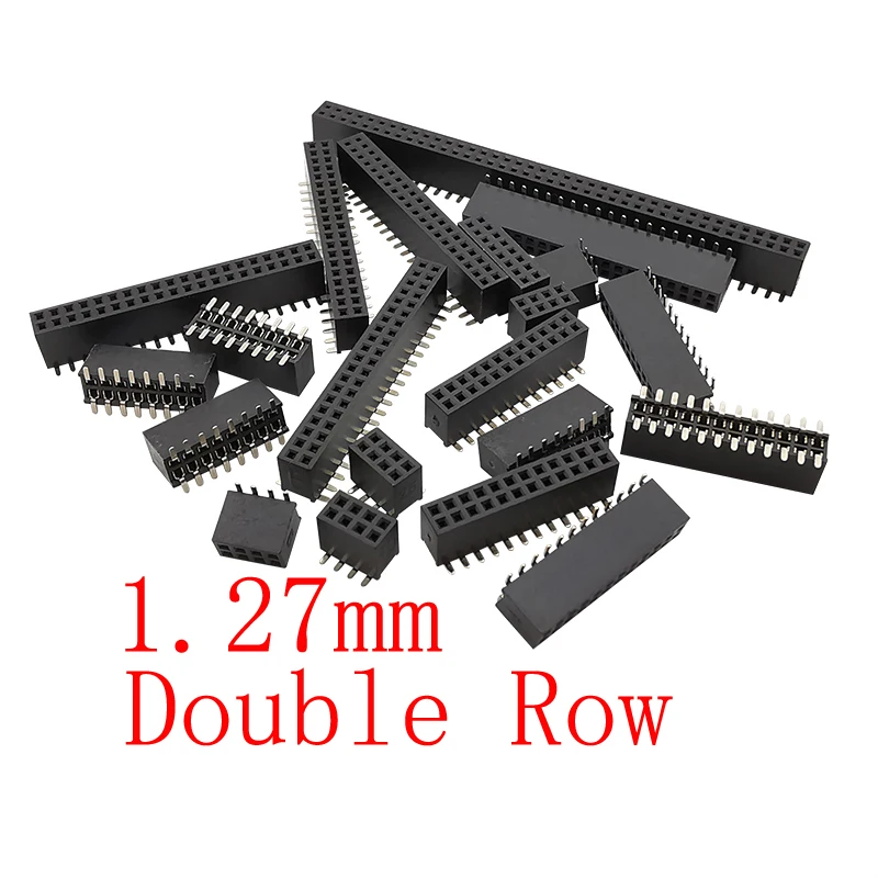 10Pcs Pitch 1.27mm SMD Double Row Pin Header Female PCB Connector 1.27 mm Pinheader Socket 2x3/4/5/6/7/8/10/12/15/20/30/40/50Pin