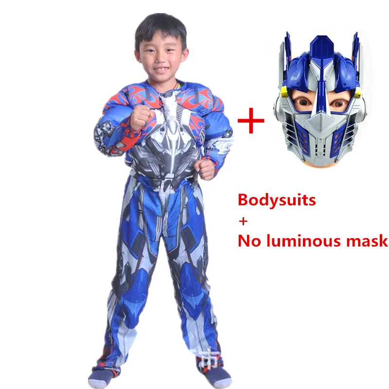 bodysuits mask Оптимус Прайм, Трансформеры, Бамблби, мускулы, супергерой, карнавальный костюм, детская маска, боди, детская одежда на Хэллоуин, карнавал - Цвет: bodysuits mask