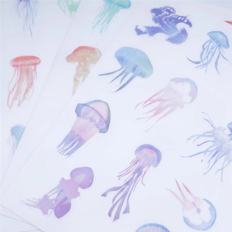 4 шт./компл. Медузы стикер для канцелярских товаров Популярные Прозрачные