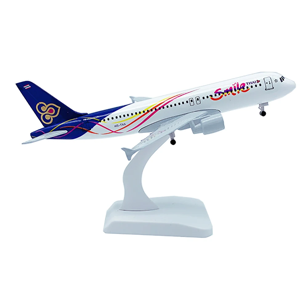

20cm Aircraft THAI Smile Airlines Airbus A320 with Landing Gear Alloy Plane Model Toys Children Kids Gift for Collection