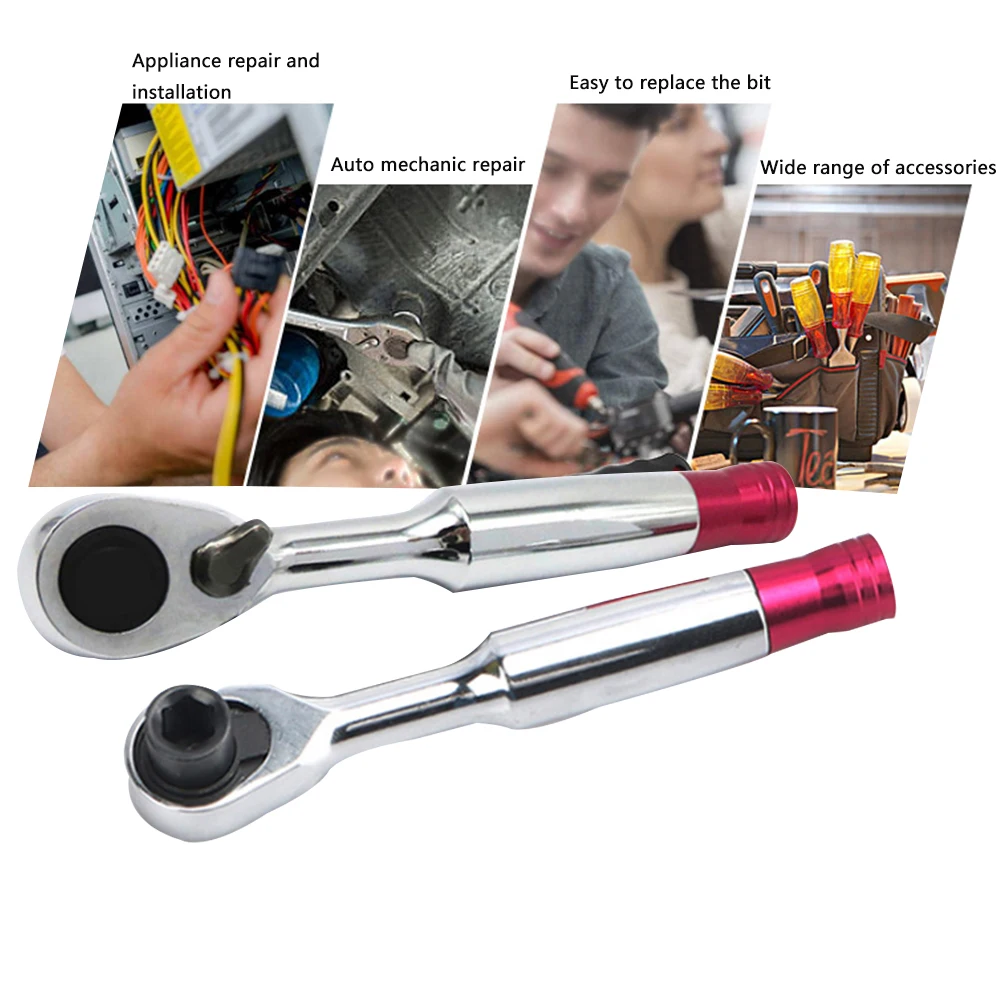 Ключ-Трещотка с прямым хвостовиком для ремонта автомобиля зубчатый редуктор