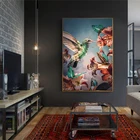 Декоративная картина на холсте плакат с изображением животных, цветная настенная живопись с птицами, черно-белая живопись, прикроватная тумбочка для детской комнаты