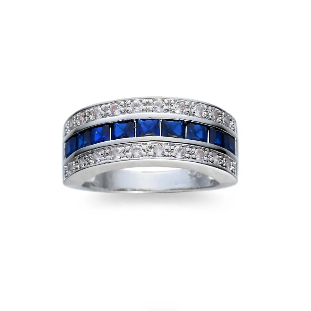 

New Classic Women Rings Blue Red Cubic Zircon Engagement Ring Anniversary Party Bijoux Ring Gift for Woman Jewelry Anillos Mujer