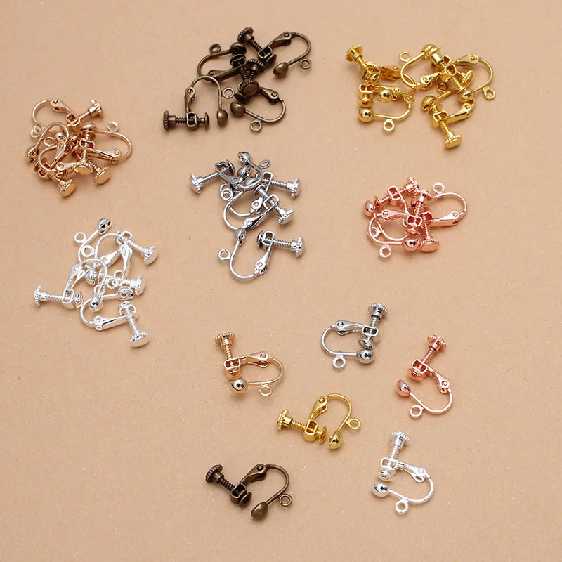 40 шт. винтовой зажим для задней крышки без пирсинга клипсы сережек с петлей