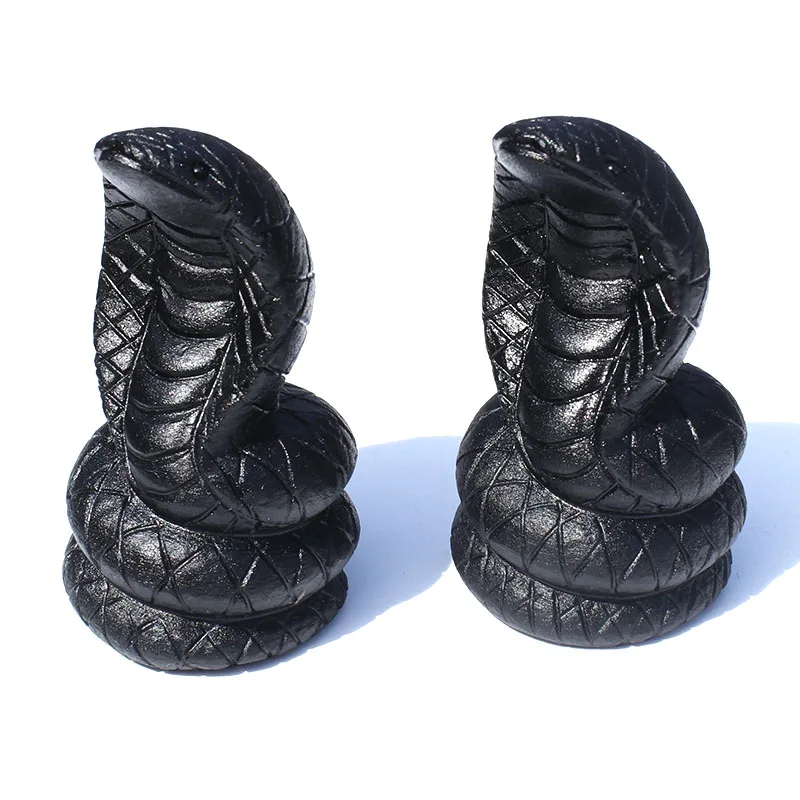 

1 Pcs natural black obsidian crystal snake for home decoration
