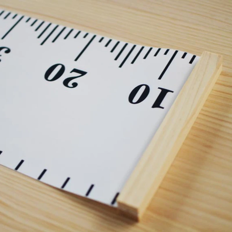 Деревянная настенная подвесная Детская высота измерительная линейка Наклейка на стену с 2 Крючки из