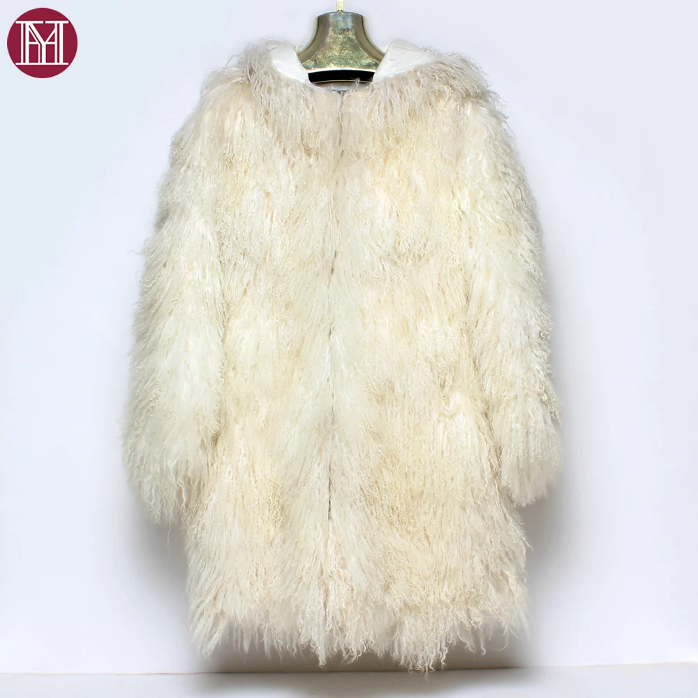 2020 зимнее пальто из натуральной монгольской овчины Женская куртка 100% Длинные
