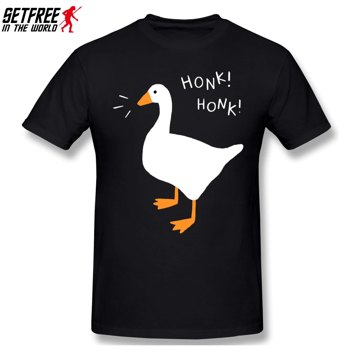 Honk Goose Game Мужская футболка оверсайз из хлопка с коротким рукавом и круглым