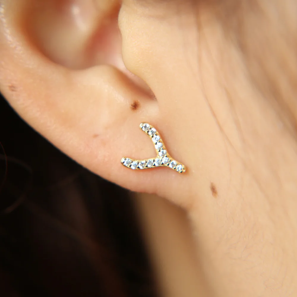 Aaa кубическим цирконием в форме &quotкосточки желаний&quot С наилучшими пожеланиями