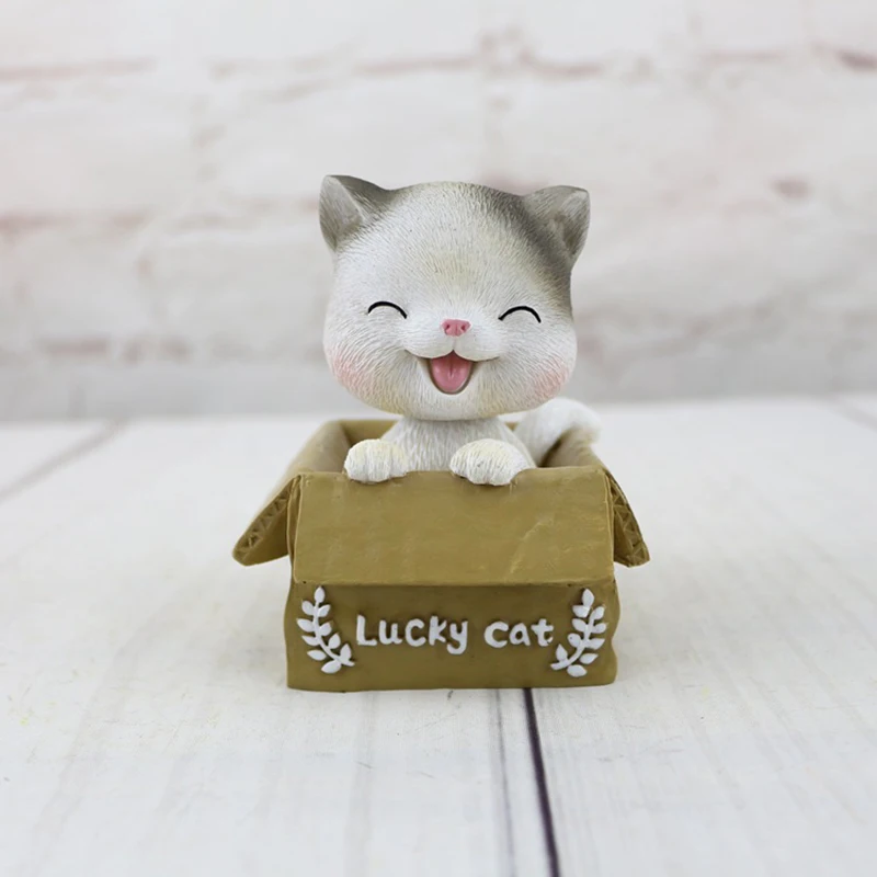 A Lucky Cat изделия из смолы для украшения дома милый котенок киска Кэт аксессуары мини-кошка комната автомобиль Настольный орнамент Декор - Цвет: A