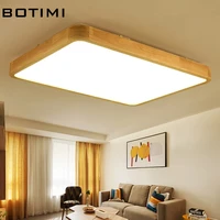modern real wood 220v led ceiling lights square luminaire with remote for living room wooden kitchen lighting round bedroom lamp