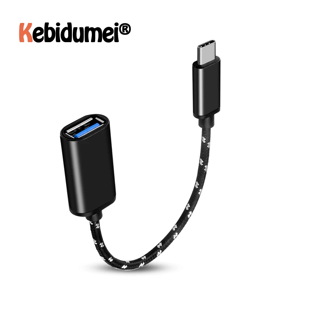 Мини USB адаптер OTG Тип C к кабель папа 2 0 Женский для передачи данных конвертер Macbook