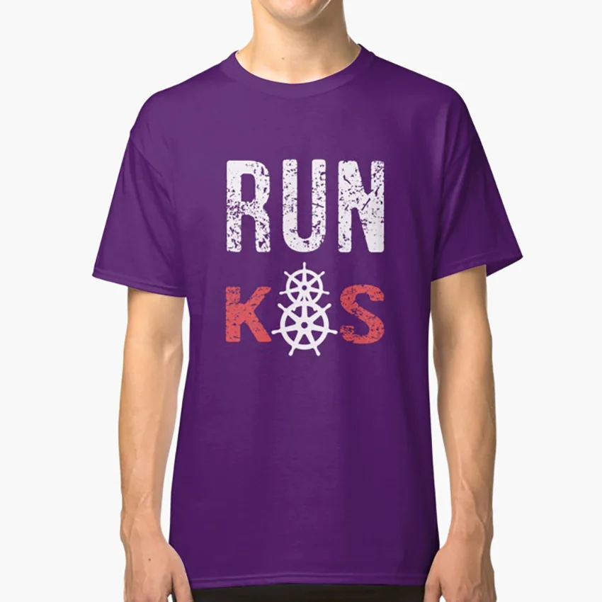 Фиолетовый RUN k8s T shirt k8s kubernetes docker devops helm golang coderman linux unix admin - Цвет: Фиолетовый