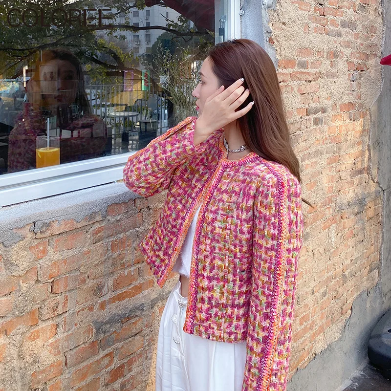 Женское Короткое шерстяное пальто с круглым вырезом Повседневная зимняя куртка