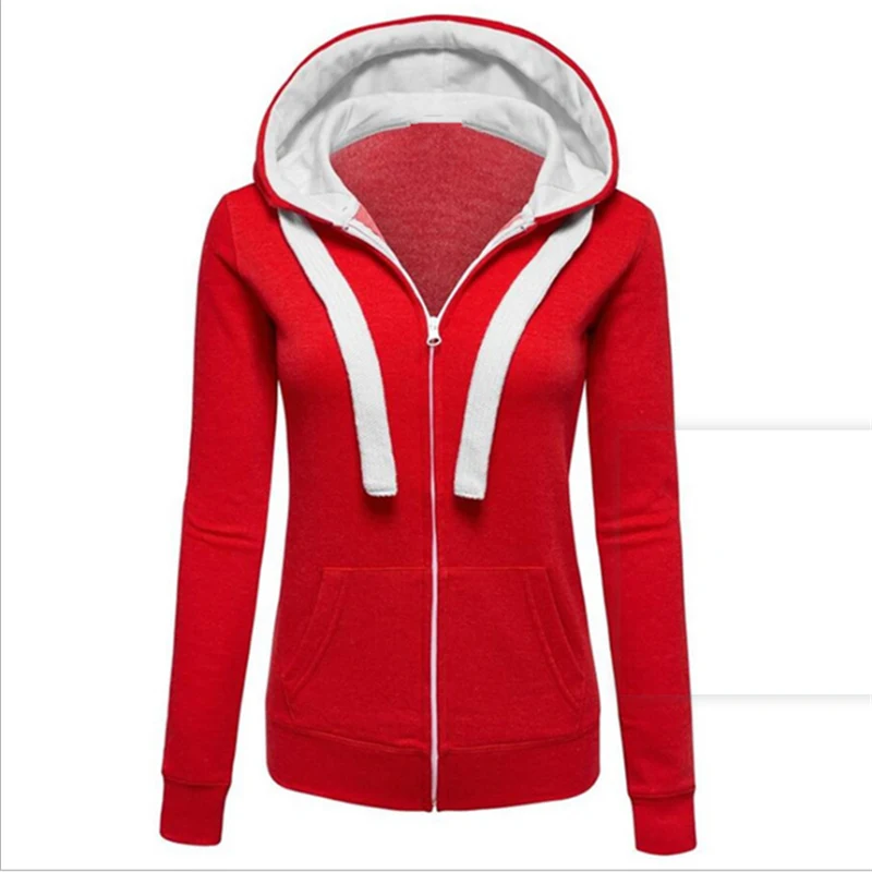 Толстовка женская с капюшоном повседневный однотонный свитшот длинным рукавом