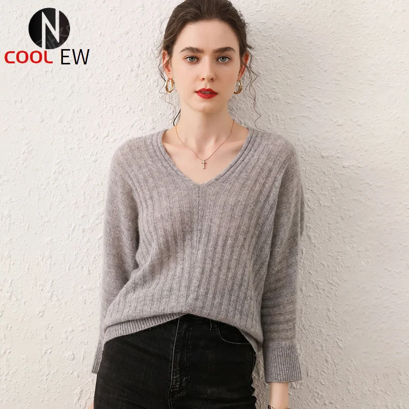 

2021 new fashion cashmere sweater women's loose top casual warm and comfortable
