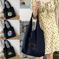 womens shopping bags commuter shopper vest bag 3d series cotton cloth supermarket canvas grocery bolsas eco handbags tote bag