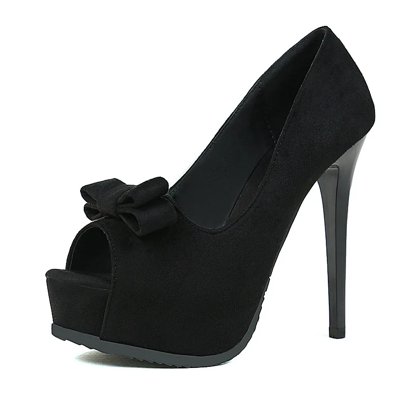 

fashion nightclub women's shoes bowknot super high waterproof platform heel thin heel fish mouth sexy thin single shoes