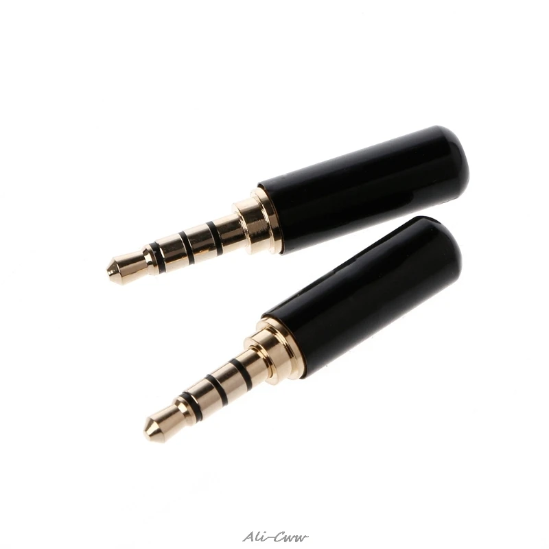 10 шт. 4 полюса Медь Позолоченные 3 5 мм штекер стерео аудио разъем