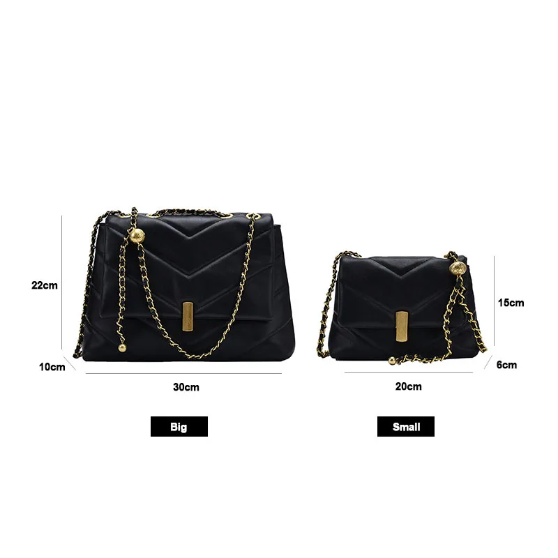 

Vintage Chain Designer Pu Leather Crossbody Bags for Women 2021 Winter Trend Handbags Branded Trending Women's Shoulder Bag