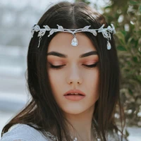 stonefans luxury rhinestone headband bridal wedding hair accessories crystal water drop leaf crown tiara for women hair jewelry