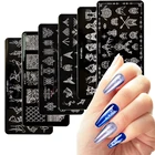 1PC 12*6cm Nail Art Templates Stamping Plate Design Flower Animal Glass Temperature Lace Stamp Templates Plates Image