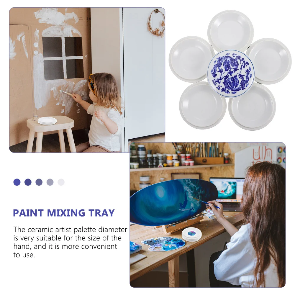

1 Set 5 Layers Mixing Trays Set Porcelain Paint for Watercolor Gouache
