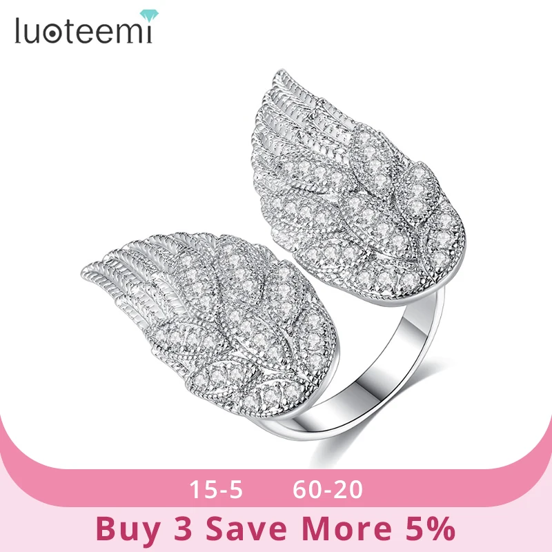 LUOTEEMI дизайнерское регулируемое Открытое кольцо для женщин вечерние или свидания