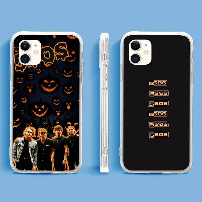 

5SOS 5 seconds of summer Phone Case For iPhone 13 12 11Pro Max 11 XR XS Max X Mini 8 7 6 SE 2020 Soft Transparent Cover