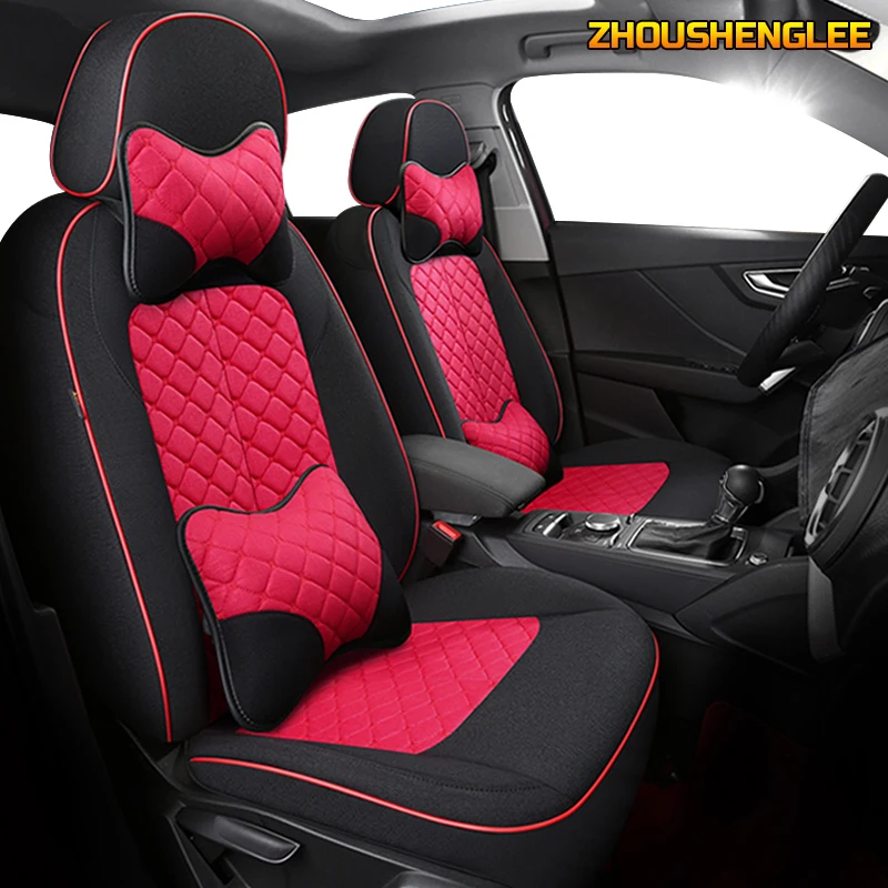

ZHOUSHENGLEE Custom FLAX car seat covers For VW T-Cross C-TREK Volkswagen CC SANTANA JETTA BORA Automobiles Seat Covers
