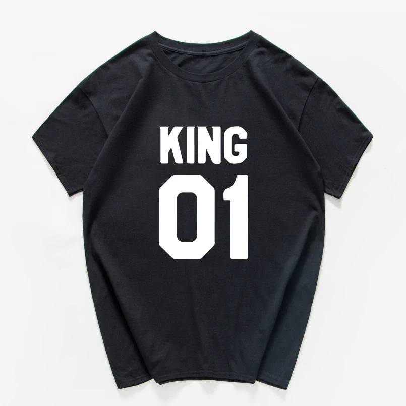 Забавная летняя хлопковая Футболка king 01 для мужчин свободная уличная одежда с