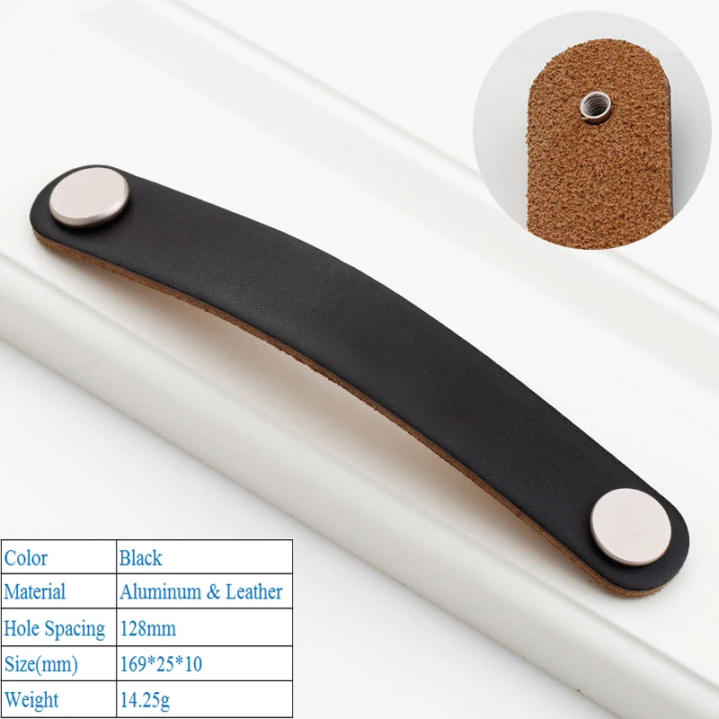 

Ручка для мебели из натуральной кожи, декоративная нажимная ручка для дверей, для шкафа, нагрудного ящика, чемодана с винтами